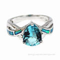 Jewelry 925 Sterling Silver Ring with Huge Blue Topaz Fashionable